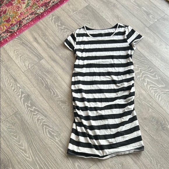 Maternity Striped Black and White Women's Dress - Picture 1 of 9